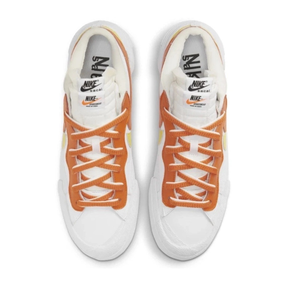 Nike Blazer Low x Sacai Mens Size 8‎ Magma Orange DD1877-100 Shoes - Picture 4 of 6